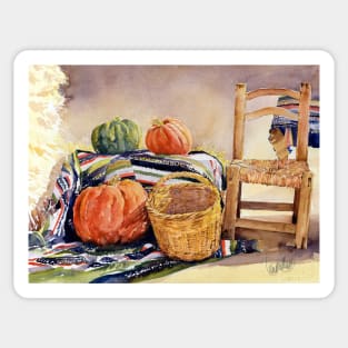 Still Life With Pumpkins Sticker